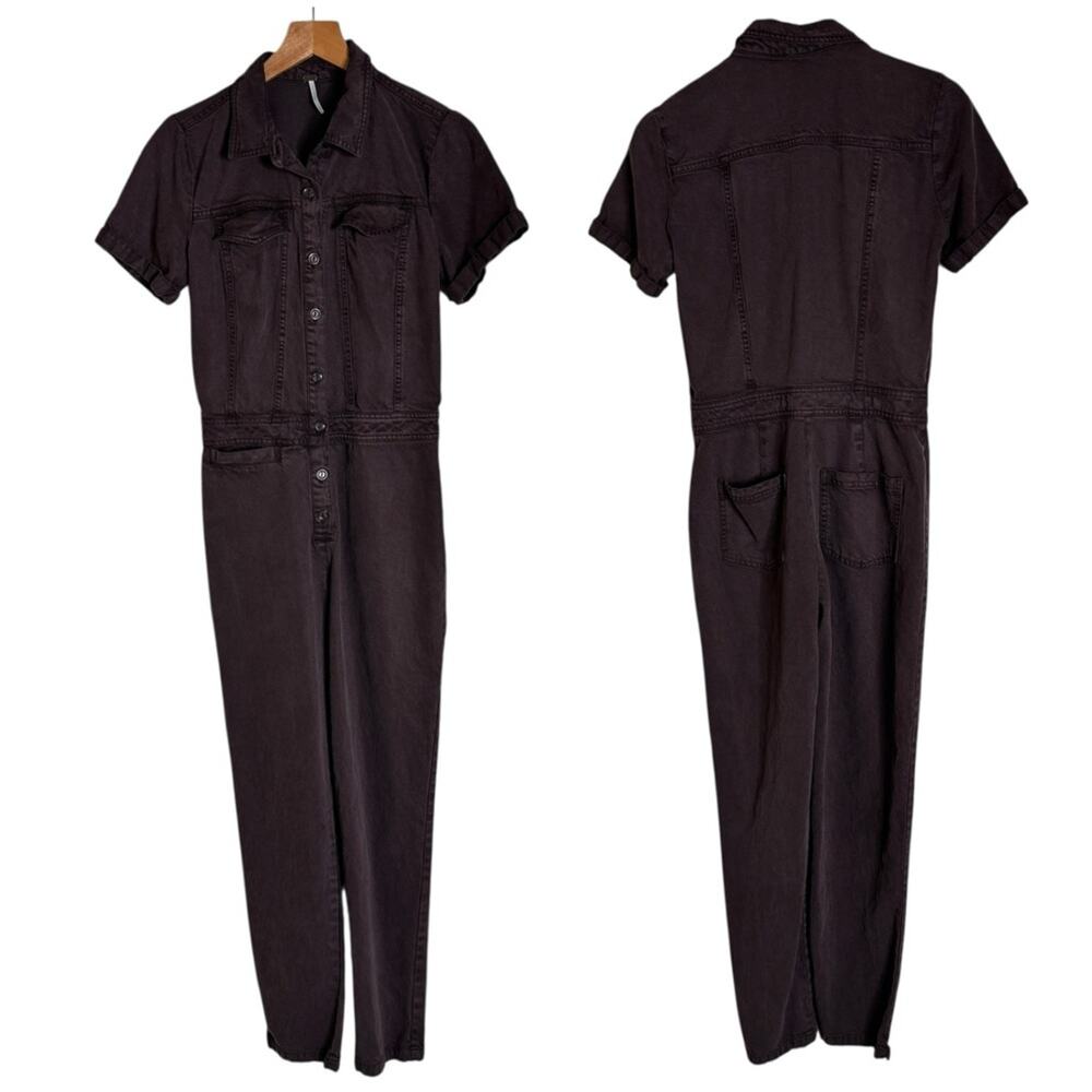 Young‎ Fabulous and Broke YFB Denim Aviator Jumpsuit Coverall Utility Womens XS